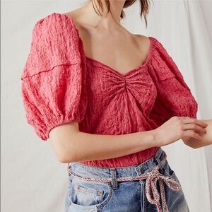 Free People Magic Hour Bodysuit Rose Pink Sz Small